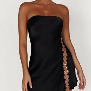 Meshki Black Strapless Sheath Dress